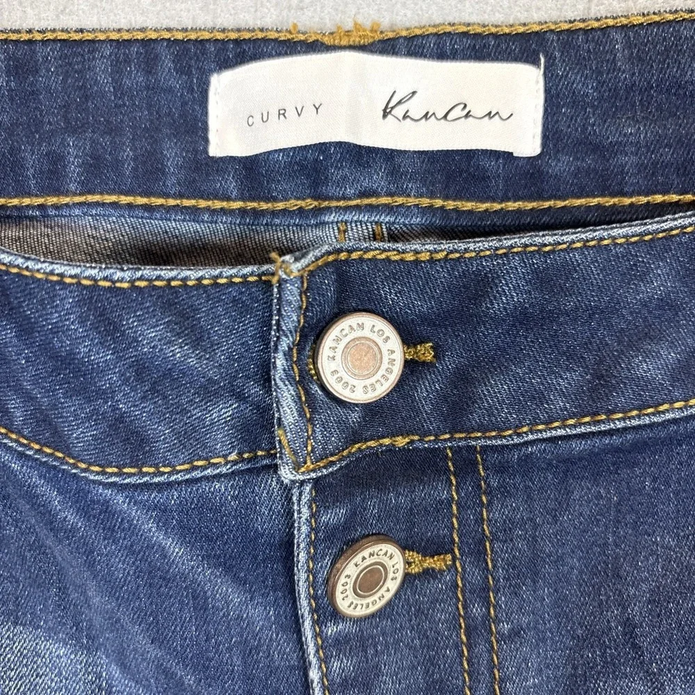 KanCan‎ Jean Women Size 33 Blue Curvy High Rise Button Fly Skinny NWT